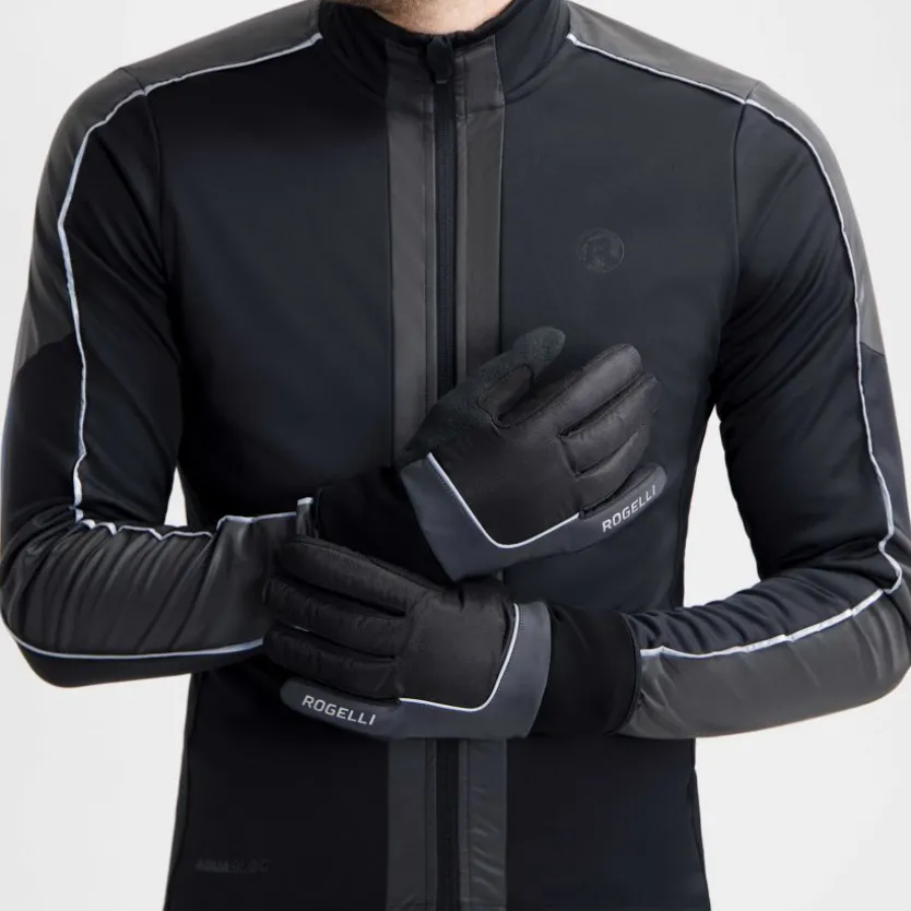 Heren Rogelli Essential Hi Vis Fietshandschoenen Winter Heren